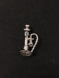 Antique Style Telephone Sterling Silver Charm Pendant