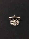 Rotary Dial Telephone Sterling Silver Charm Pendant