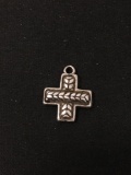 Lovely Designed Floral Cross Sterling Silver Charm Pendant