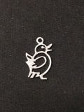 Scroll Cut Duck Sterling Silver Charm Pendant