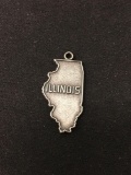 Illinois The Praire State Sterling Silver Charm Pendant