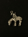 Native American Warrior & Horse Sterling Silver Charm Pendant