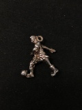 Man Playing Soccer Sterling Silver Charm Pendant