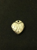 Petite Strawberry Heart Sterling Silver Charm Pendant