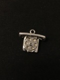 Rotary Dial Telephone Sterling Silver Charm Pendant