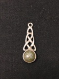 Earth Stone Sterling Silver Charm Pendant