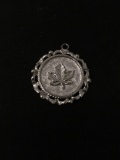 Niagra Falls Maple Leaf Sterling Silver Charm Pendant