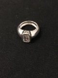 Mini Wedding Ring Sterling Silver Charm Pendant