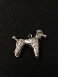 Fancy Poodle Sterling Silver Charm Pendant
