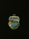 St. Maria Antique Enameled Sterling Silver Charm Pendant