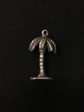 3D Palm Springs Tree Sterling Silver Charm Pendant