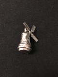 Spinning Windmill Sterling Silver Charm Pendant