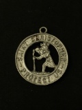 St. Christopher Protect Us Sterling Silver Charm Pendant