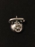 Vintage Rotary Telephone Sterling Silver Charm Pendant