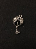 Palm Tree Sterling Silver Charm Pendant