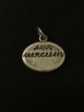 Happy Anniversary Sterling Silver Charm Pendant