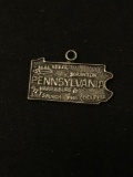 Pennsylvania Map Sterling Silver Charm Pendant