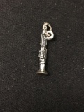 Clarinet Sterling Silver Charm Pendant