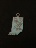 Indiana Map Sterling Silver Charm Pendant