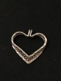 Heart with Webbed Edges Sterling Silver Charm Pendant