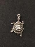 Tortise Turtle Sterling Silver Charm Pendant