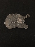 West Virginia Map Sterling Silver Charm Pendant