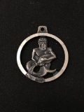 Anson Signed Man Pouring Water Sterling Silver Charm Pendant