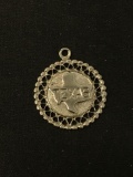 Texas State Sterling Silver Charm Pendant