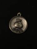 1500 $ Money Bag Sterling Silver Charm Pendant