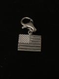 United States Flag Sterling Silver Charm Pendant