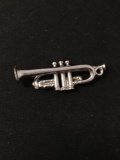 Trumpet Sterling Silver Charm Pendant