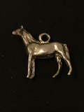 Race Horse Sterling Silver Charm Pendant