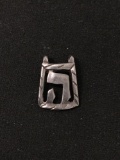 Pierced Designed Sterling Silver Charm Pendant