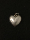 Puffy Heart Sterling Silver Charm Pendant