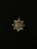 Suns Face Sterling Silver Charm Pendant