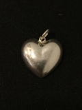 Puffy Heart Sterling Silver Charm Pendant