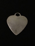 Blank Heart (Can Be Engraved) Sterling Silver Charm Pendant