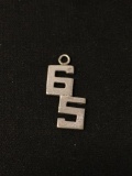 65 Number Sterling Silver Charm Pendant