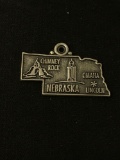 Nebraska Map Sterling Silver Charm Pendant