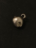 3 Dimensional Apple Sterling Silver Charm Pendant
