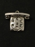 Rotary Telephone Sterling Silver Charm Pendant