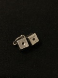 Pair of Dice Sterling Silver Charm Pendant