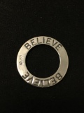 Believe Believe Ring Sterling Silver Charm Pendant