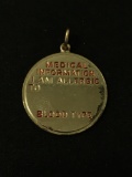 Medical Information I am Allergic Blood Type Sterling Silver Charm Pendant