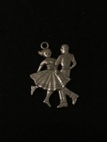 Dancing Couple Sterling Silver Charm Pendant