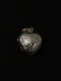 Puffy Heart Locket Sterling Silver Charm Pendant