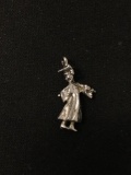 Graduate in Cap and Gown Sterling Silver Charm Pendant