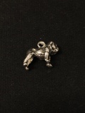 Bulldog Dog Sterling Silver Charm Pendant