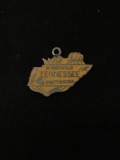 Tennessee State Map Sterling Silver Charm Pendant