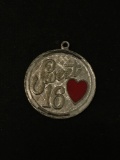 Sweet 16 Disc Sterling Silver Charm Pendant
